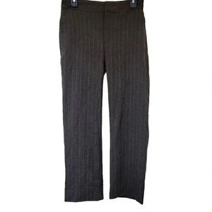 Banana Republic Women's Gray Poly/Rayon/Spandex Pinestripe Wide Leg Trousers